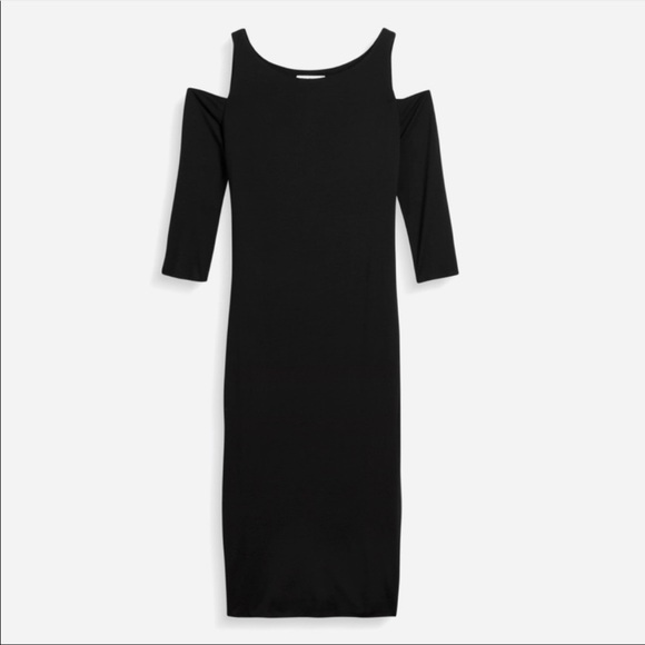 Bailey 44 Karla Could Shoulder Knit Bodycon Dress‎ in Black Size Large - Picture 1 of 6